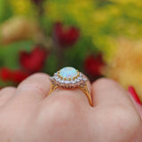 Ellibelle Jewellery VINTAGE OPAL & DIAMOND 18CT GOLD CLUSTER RING