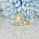 Ellibelle Jewellery VINTAGE OPAL & DIAMOND 18CT GOLD CLUSTER RING