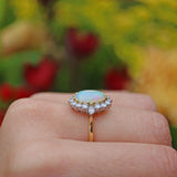 Ellibelle Jewellery VINTAGE OPAL & DIAMOND 18CT GOLD CLUSTER RING
