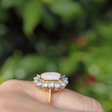 Ellibelle Jewellery Vintage Opal & Diamond 18ct Gold Cluster Ring