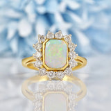 Ellibelle Jewellery Vintage Opal & Diamond 18ct Gold Cluster Ring