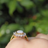 Ellibelle Jewellery Vintage Opal & Diamond 18ct Gold Cluster Ring