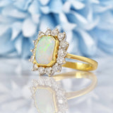 Ellibelle Jewellery Vintage Opal & Diamond 18ct Gold Cluster Ring