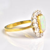 Ellibelle Jewellery Vintage Opal & Diamond 18ct Gold Cluster Ring