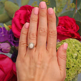 Ellibelle Jewellery Vintage Opal & Diamond 18ct Gold Oval Cluster Ring