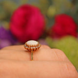 Ellibelle Jewellery Vintage Opal & Diamond 18ct Gold Oval Cluster Ring