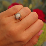 Ellibelle Jewellery Vintage Opal & Diamond 18ct Gold Oval Cluster Ring