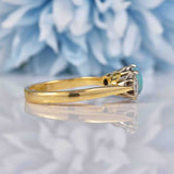 Ellibelle Jewellery Vintage Opal & Diamond 18ct Gold Three Stone Ring