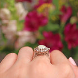 Ellibelle Jewellery Vintage Opal & Diamond 18ct White Gold Cluster Ring