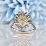 Ellibelle Jewellery Vintage Opal & Diamond 18ct White Gold Cluster Ring