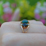 Ellibelle Jewellery VINTAGE OPAL & DIAMOND 9CT GOLD RING