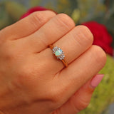 Ellibelle Jewellery Vintage Opal & Diamond 9ct Gold Ring
