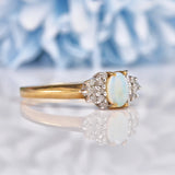 Ellibelle Jewellery Vintage Opal & Diamond 9ct Gold Ring