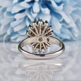 Ellibelle Jewellery Vintage Opal & Diamond Platinum Cluster Ring