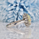 Ellibelle Jewellery Vintage Opal & Diamond Platinum Cluster Ring