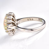 Ellibelle Jewellery Vintage Opal & Diamond Platinum Cluster Ring