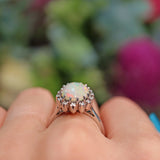 Ellibelle Jewellery Vintage Opal & Diamond Platinum Cluster Ring