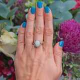 Ellibelle Jewellery Vintage Opal & Diamond Platinum Cluster Ring