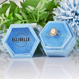 Ellibelle Jewellery Vintage Opal & Diamond White Gold Oval Cluster Ring