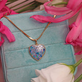 Ellibelle Jewellery Vintage Opal Mosaic 9ct Gold Heart Pendant Necklace