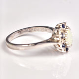 Ellibelle Jewellery Vintage Opal, Sapphire & Diamond 18ct White Gold Cluster Ring