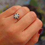 Ellibelle Jewellery Vintage Opal, Sapphire & Diamond 18ct White Gold Cluster Ring