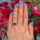 Ellibelle Jewellery Vintage Oval Cut Sapphire & Diamond 18ct Gold Ring