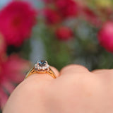 Ellibelle Jewellery Vintage Oval Sapphire & Diamond 18ct Yellow Gold Ring