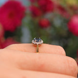 Ellibelle Jewellery Vintage Oval Sapphire & Diamond 18ct Yellow Gold Ring