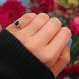 Ellibelle Jewellery Vintage Oval Sapphire & Diamond 18ct Yellow Gold Ring