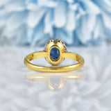 Ellibelle Jewellery Vintage Oval Sapphire & Diamond 18ct Yellow Gold Ring