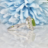 Ellibelle Jewellery Vintage Peridot & Diamond White Gold Cluster Ring
