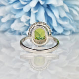 Ellibelle Jewellery Vintage Peridot & Diamond White Gold Cluster Ring