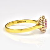 Ellibelle Jewellery Vintage Pink Sapphire & Diamond Cluster Ring