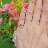 VINTAGE PINK SAPPHIRE & DIAMOND DAISY CLUSTER RING