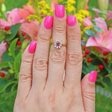 VINTAGE PINK SAPPHIRE & DIAMOND DAISY CLUSTER RING