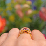 Ellibelle Jewellery Vintage Ruby & Diamond 18ct Gold Bow Ring