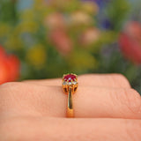 Ellibelle Jewellery Vintage Ruby & Diamond 18ct Gold Bow Ring