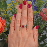 Ellibelle Jewellery Vintage Ruby & Diamond 18ct Gold Bow Ring