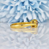 Ellibelle Jewellery Vintage Ruby & Diamond 18ct Gold Bow Ring
