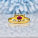 Ellibelle Jewellery Vintage Ruby & Diamond 18ct Gold Bow Ring