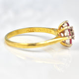 Ellibelle Jewellery Vintage Ruby & Diamond 18ct Gold Cluster Ring