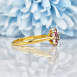 Ellibelle Jewellery Vintage Ruby & Diamond 18ct Gold Cluster Ring
