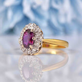 Ellibelle Jewellery Vintage Ruby & Diamond 18ct Gold Cluster Ring