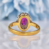 Ellibelle Jewellery Vintage Ruby & Diamond 18ct Gold Cluster Ring