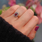 Ellibelle Jewellery Vintage Ruby & Diamond 18ct Gold Cluster Ring