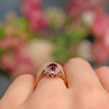 Ellibelle Jewellery Vintage Ruby & Diamond 18ct Gold Cluster Ring