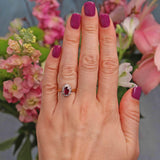 Ellibelle Jewellery Vintage Ruby & Diamond 18ct Gold Cluster Ring