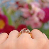 Ellibelle Jewellery Vintage Ruby & Diamond 18ct Gold Crossover Ring