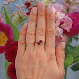 Ellibelle Jewellery Vintage Ruby & Diamond 18ct Gold Crossover Ring
